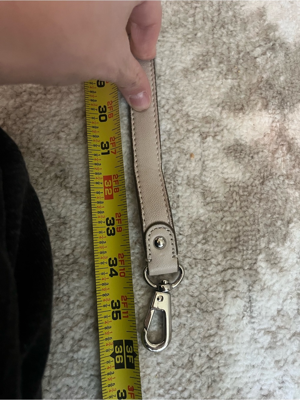 Light Tan Purse Strap with Nickel Hardware